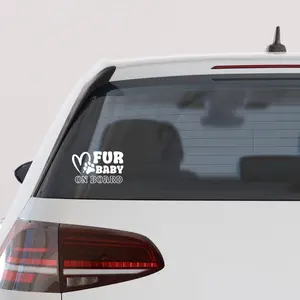 Fur Baby On Board Vinyl Car Sticker, Dog on Board Car Decal