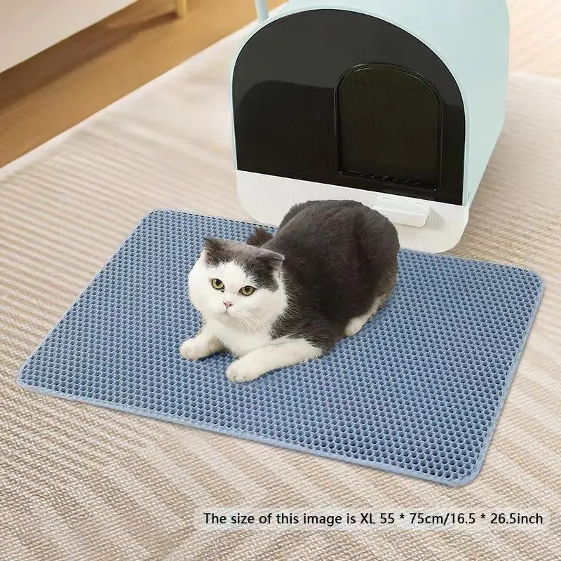 Household Double Layer Cat Litter Mat, Pet Washable Filter Toilet Mat, Pet Cleaning Supplies (It is Recommended to Take One Size Larger), Pet Supplies