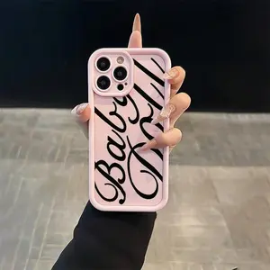 Pink trend pattern TPU material anti-drop hole position precision all-inclusive protective case is Suitable for IPhone17 11 12 13 14 15 16 Pro Max Air Plus-gift, birthday, girlfriend, boyfriend, friend or your own best choice