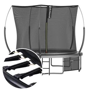 12FT Springless Trampoline for Kids and Adults ASTM APPROVED - Recreational Trampolines with AntiRust Coating - Bungee Cords Outdoor Trampoline for Kids - No-Gap Design Zipper System-Black ai  bunny  trampoline seamless safety design