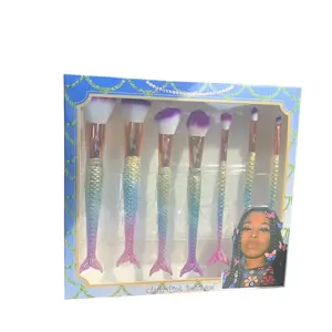 7 piece beginner friendly makeup brush set