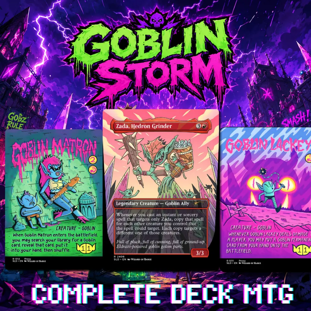 GOBLIN Commander Proxy Deck, Dark Fantasy Anime-Inspired Premium Collectible Set, 100 Proxy Pieces for Casual Dedicated Deck Card Game Play