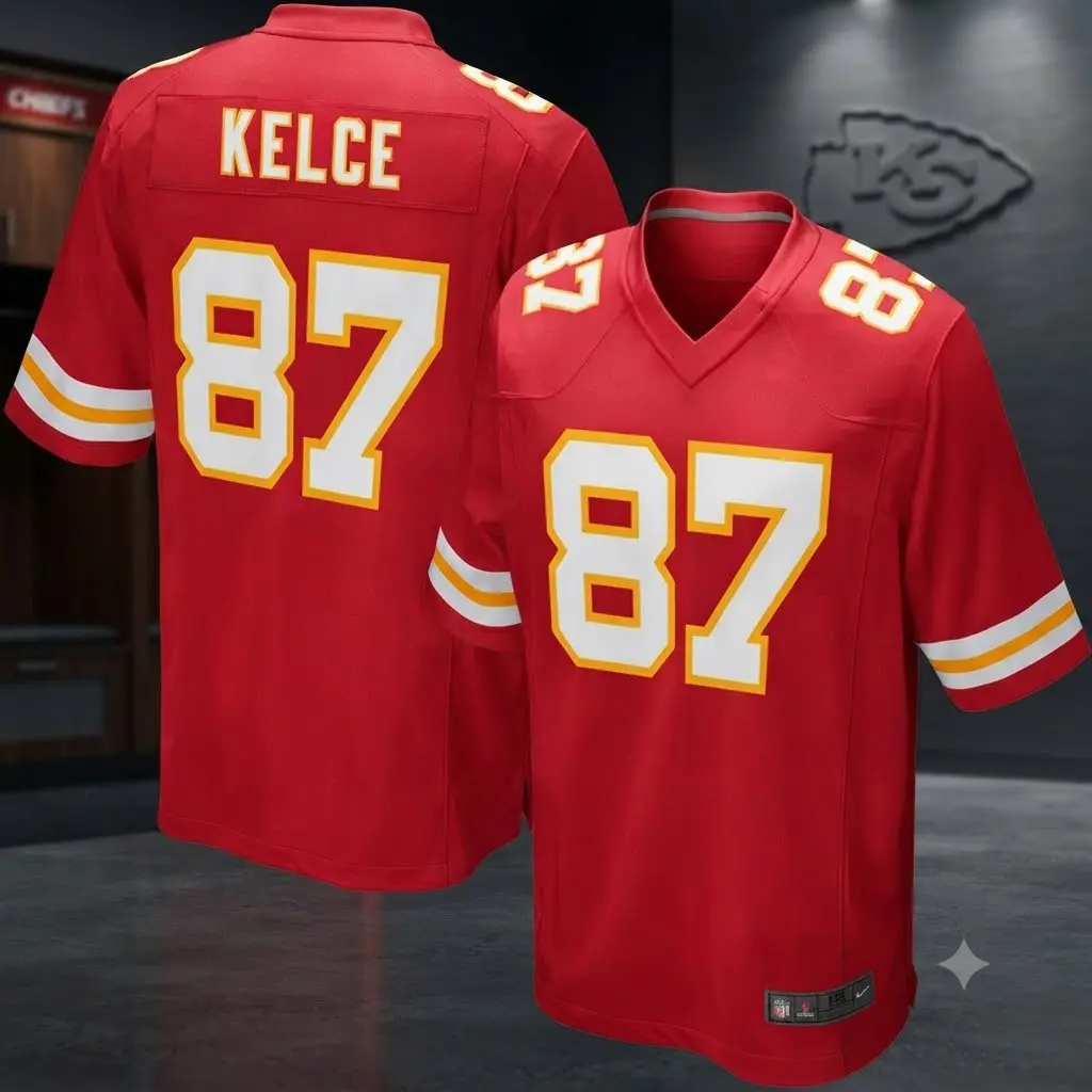 Full Print #87 American Football Jersey, Men's Sports Jersey Shirt, Football Uniform Apparel, Athletic Game Day Wear, Football Fan Clothing, Gift for Him