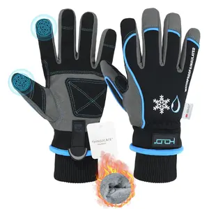Waterproof Insulated Work Gloves, 3M Thinsulate Thermal Winter Gloves for Men Women Touch Screen, Warm Ski Snowboard Cold Weather Gloves (Large, Blue)