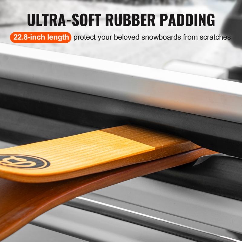 VEVOR Ski and Snowboard Roof Rack, 31.7-Inch Universal Ski Rack for Car Roof Fit Most Crossbars, Carry up to 6 Pairs of Skis or 4 Snowboards, Aluminum Snowboard Ski Rack with Lock & Rubber Padding