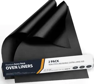 Oven Liners for Bottom of Oven - 2 Pack Large Heavy Duty Mats, 17”x25” Non-Stick Reusable Liner for Electric, Gas, Toaster Ovens, Grills - BPA & PFOA Free Kitchen Accessory to Keep Oven Clean