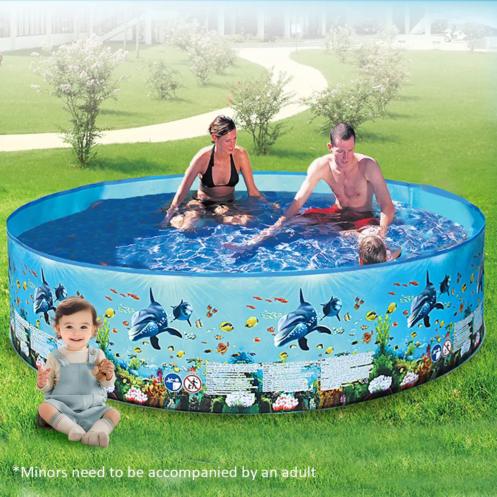 Foldable Inflatable Paddling Pool - 244x38cm Child-Friendly Size PVC Blow-Up Tub, Vibrant Colorful Dinosaur Prints, Spray Pool for Kids’ Outdoor Water Fun (Toys & Hobbies, Sports & Outdoor Play, Playground Equipment)