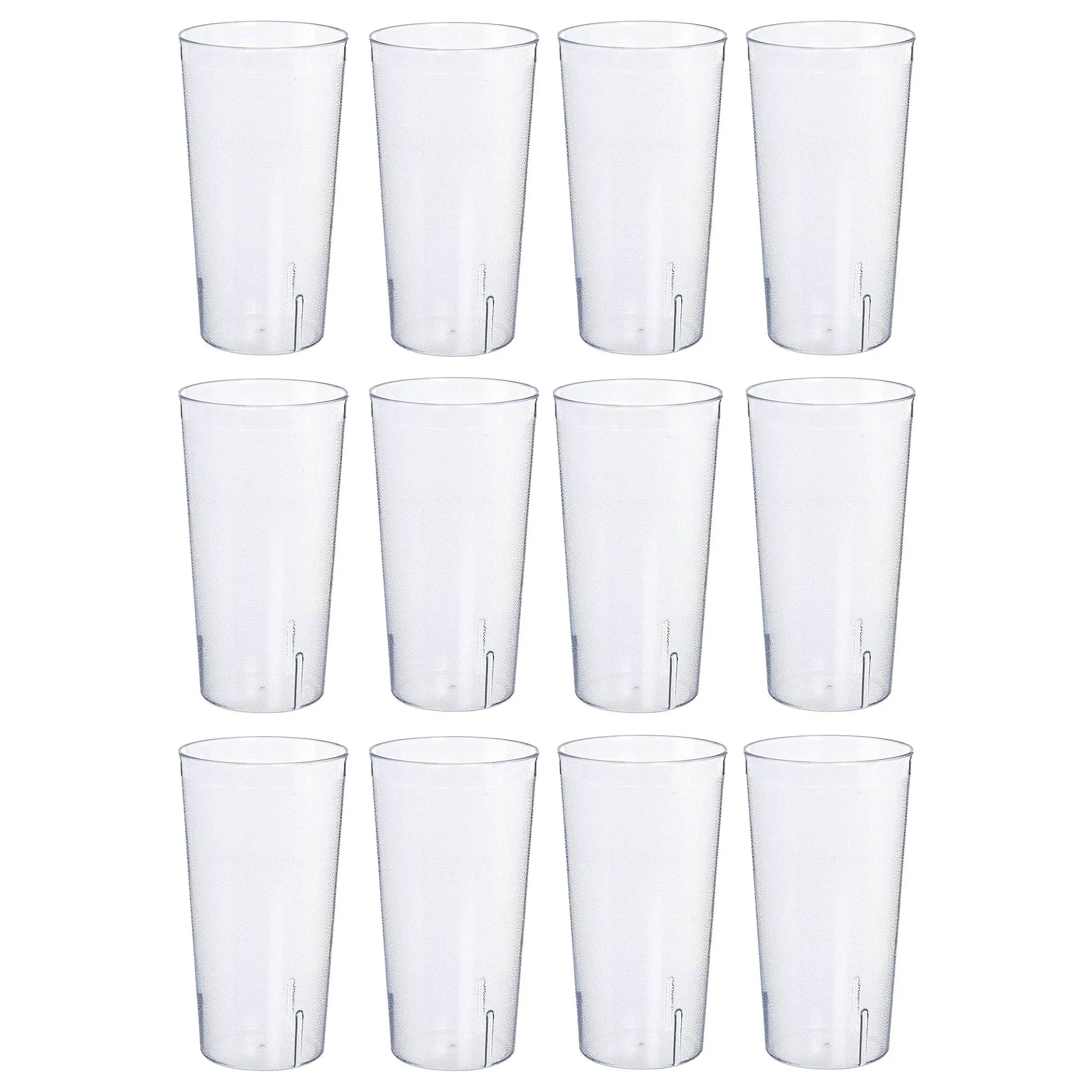 QGoods 16-ounce Break Resistant Tritan Plastic Stackable Tumblers, Set of 12 Clear