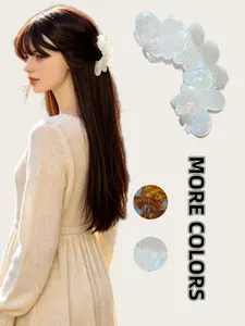 Colorful Shell Pattern Shark Hair Claw Clip, Petal Arc Design, Soft Style, Large Strong Grip, Comfortable Wear, Mother's Day Gift