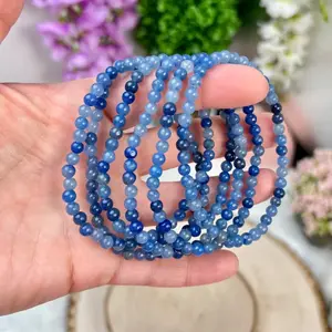 Natural Blue Aventurine Bracelets - Blue Friendship Bracelet - Handmade Gemstone Beads Bracelet - Healing Crystal Jewelry