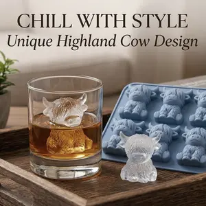 Mini Highland Cow Ice Cube Mold, Silicone Ice Cube Tray, Cute 3D Ice Cubes for Drinks, Parties, and Gifts, Perfect for Beverage Enhancements #GLOBAL PICKS