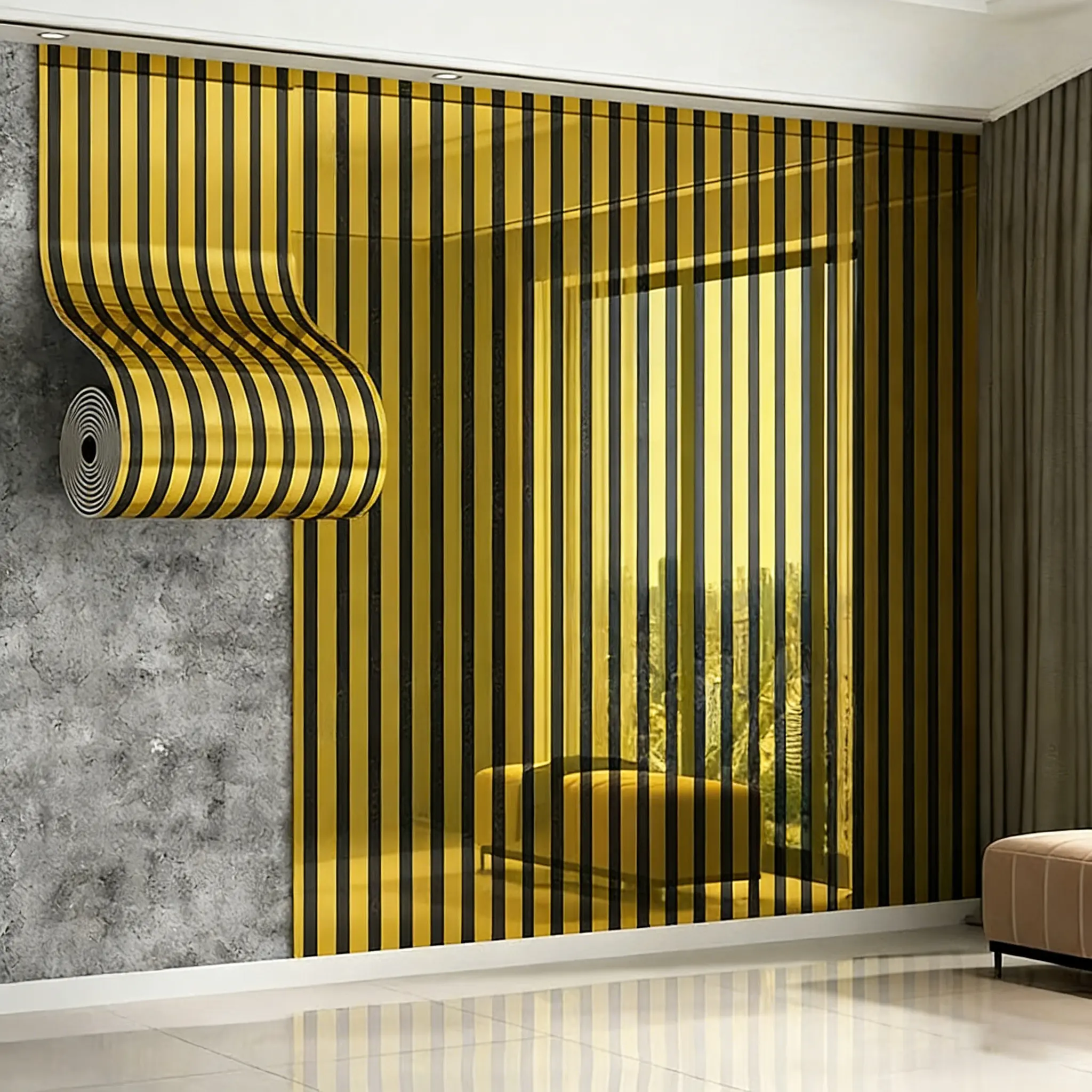 Thick Self-Adhesive Reflective Mirror Wall Paper, Decorative Glossy Metal Texture, Easy Peel and Stick, Removable and Waterproof, Living Room Decor, Decoration Ideas