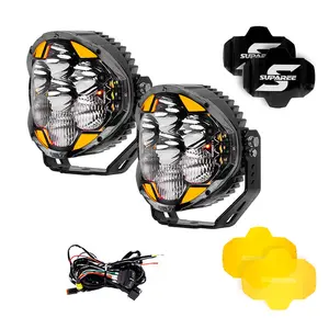 SUPAREE HELM 7'' LED Pod Lights 13000LM Dual Beam with Amber DRL for Enhanced Visibility and Safety