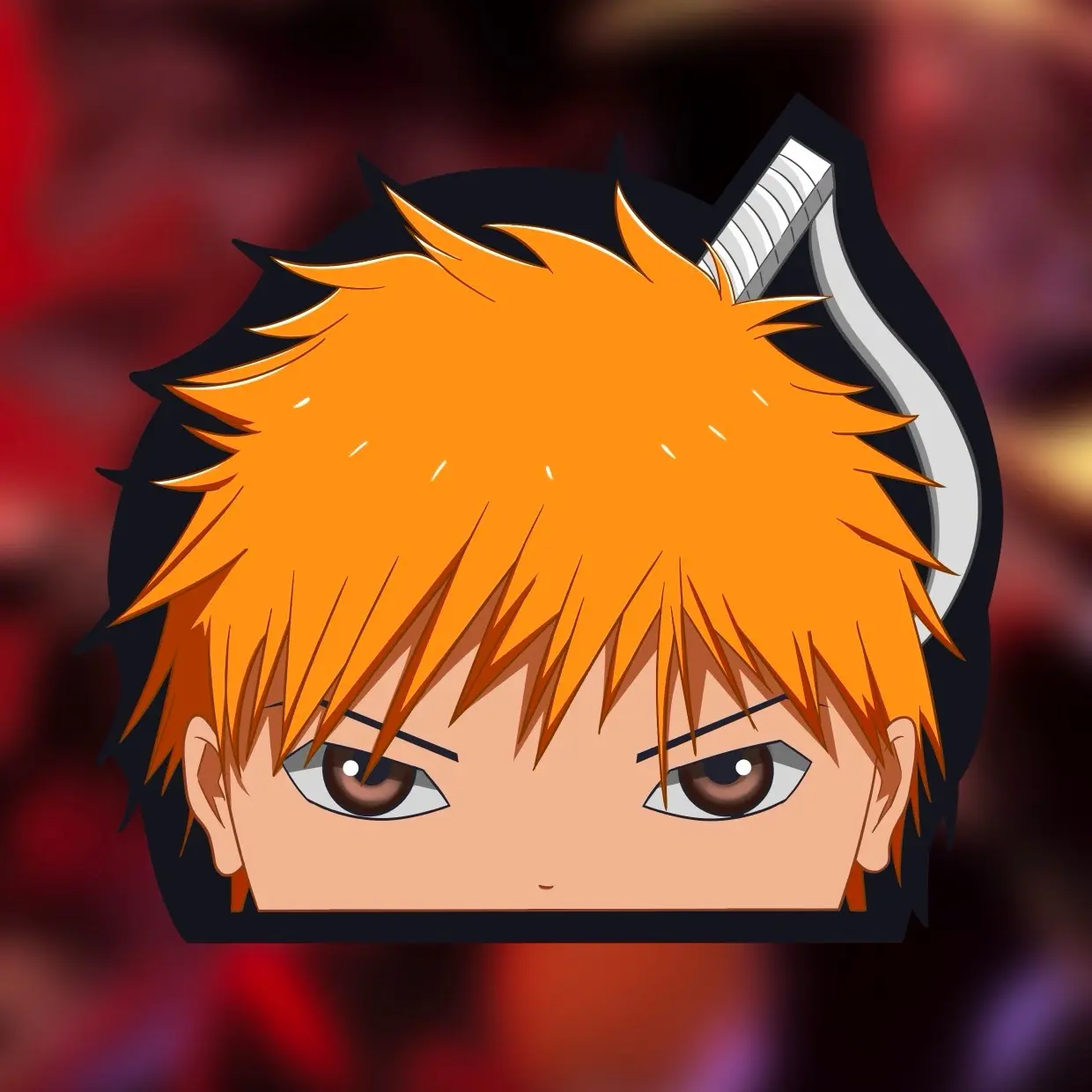 Ichigo Kurasaki, Peeker - Bleach Anime | Waterproof Vinyl & Holographic Sticker | Water Resistant Matte Sticker | Laminated Sticker Protection