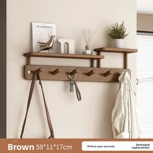 Wall-mounted Clothes Rack, No-Drill Creative Hooks for Entryway, Bedroom & Hallway, Small Space Design, Wall-Mounted,Home Organizer Hook, 6 hooks, Stable and Durable, Drill-Mounted Design for Hanging Clothes,Hats,Towels,Bags,and Robes