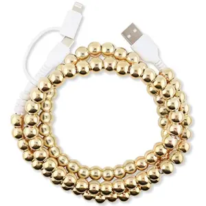 Cute Beaded Phone Charger Metallic Colors USB   2-in-1 USB-C and    Colorful 3.3ft Cord for Smartphones ()