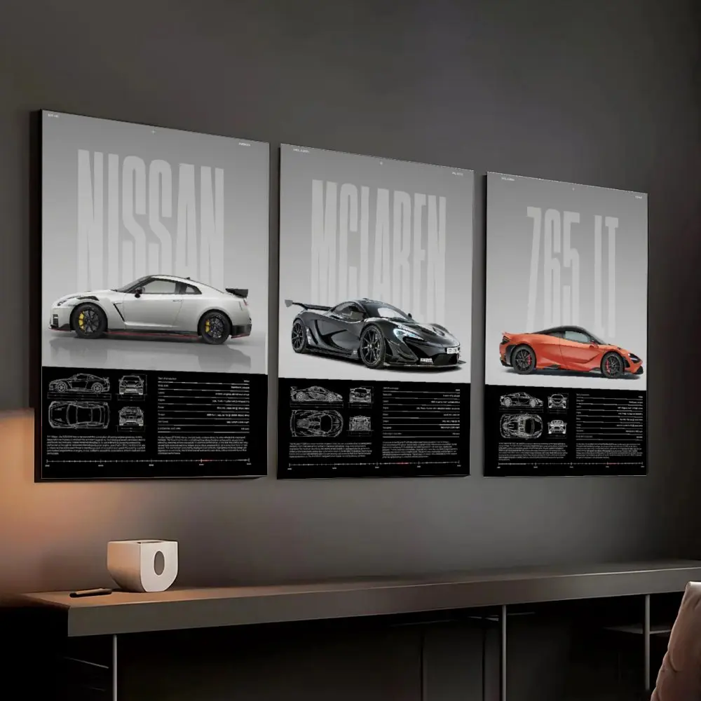 Artistic Modern Car Graphic Canvas Poster - Light Home Decoration for Living Room, Bedroom Wall Art Print