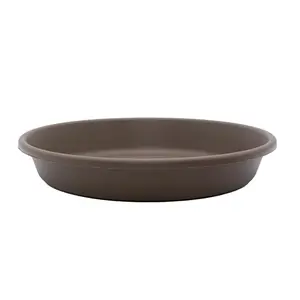 The HC Companies Classic 12 Inch Round Plant Pot Saucer Drip Tray, Chocolate