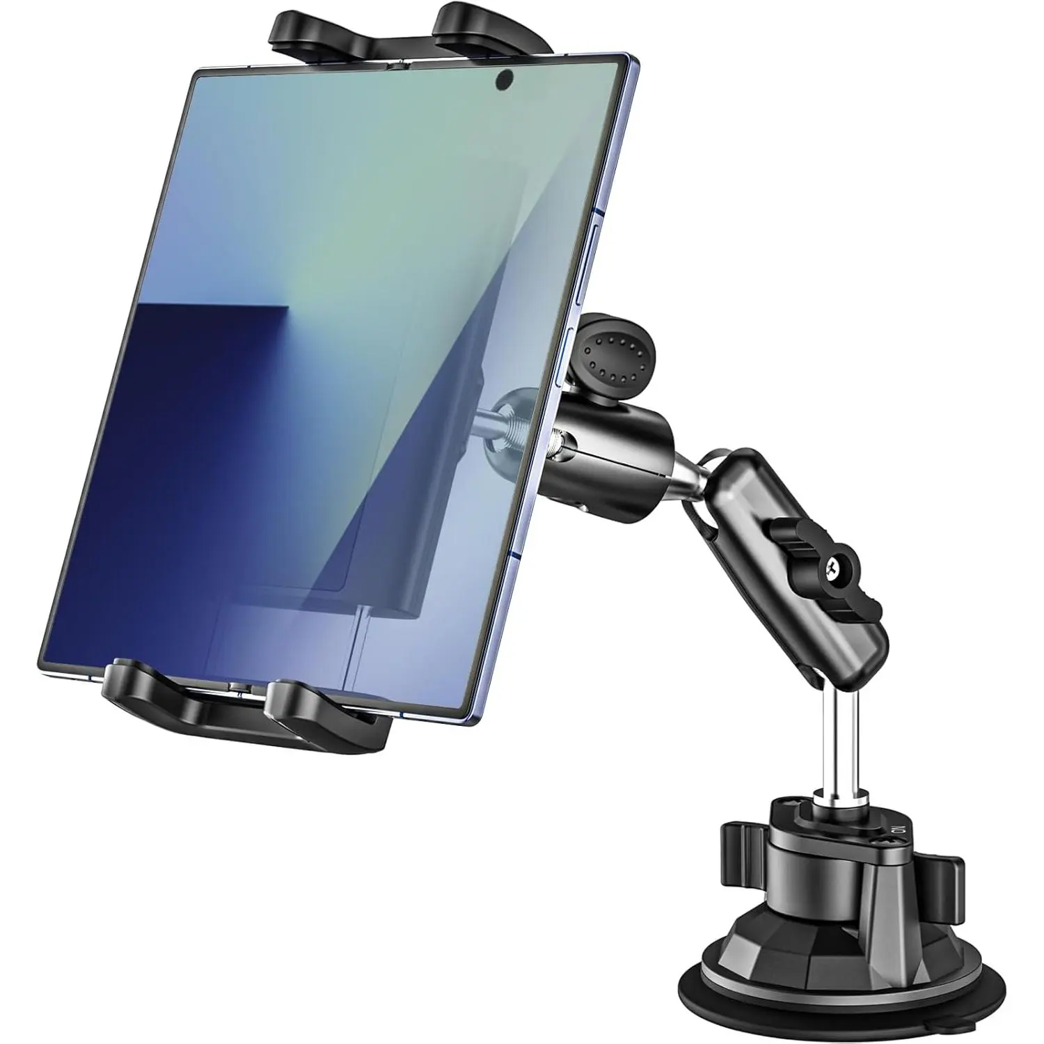 Z Fold Car Holder, [Super Suction Cup] Dashboard Windshield Mount for Foldable Phone, 360° Metal Arm Truck Tablet Phone Stand for Galaxy Z Fold 7 6 5 4 3 2, Pixel Fold, Galaxy Tab, 4-13" Device