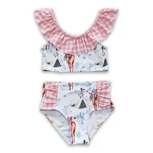 Pink horse print Summer Kids Swimwear