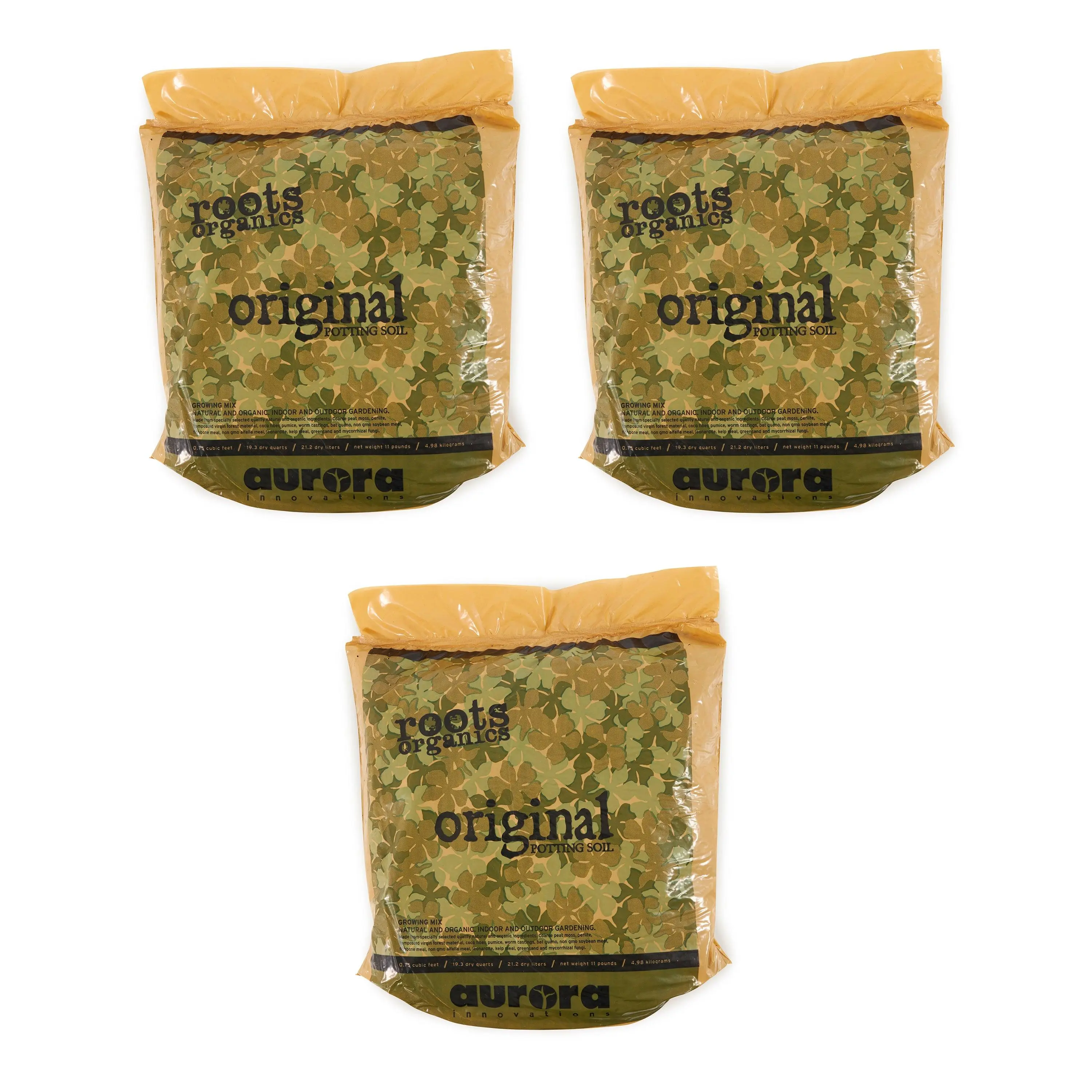 Roots Organics ROD75 Hydroponic Gardening Fiber Potting Soil .75 Cu Ft (3 Pack)