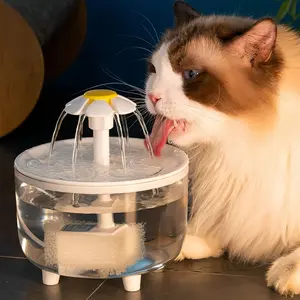 Cat Flower Circulation Water Dispenser Automatic Filter Living Water Flow Water Feeder Plug-in Drinking Water Pet Supplies