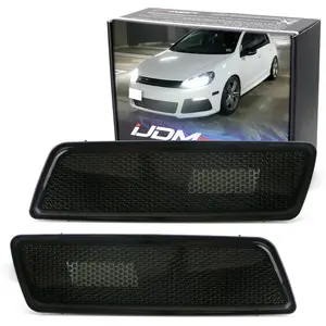 iJDMTOY Euro Smoked Lens Front Bumper Side Marker Lamps Housings For Volkswagen 2006-2009 MK5 Golf/GTI Rabbit, 2005-2010 Jetta, 2008 R32