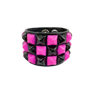 Punk Panic Checkered Bracelet [BLACK/PINK]