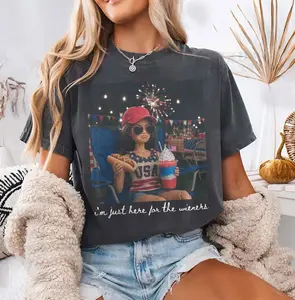 Comfort Colors 4th Of July Barbie Face Meme T-Shirt, Funny Doll Just Here For The Wieners Shirt, USA 250th Anniversary Humor Tee, Independence Day  Gifts