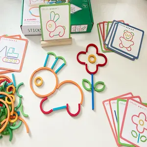 Wooden Rods and Rings Puzzle Game, Colorful Logical Thinking Training, Educational Toy for Kids, Parent-Child Interactive Play, Wooden Stacking Puzzle, Wooden Puzzles, Montessori Puzzles Gift