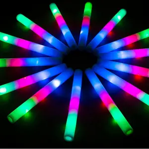 28PCS LED Foam Glow Sticks, Foam Light up Sticks Bulk Party Pack with 3 Modes Colorful Flashing, Glow in The Dark Party Supplies for Parties, Wedding, July 4th, Birthday, Raves, Concert, New Year