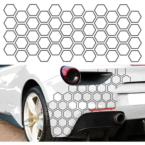 48 Grids Honeycomb Car Decals - Waterproof PVC Body Stickers for Car, SUV, Truck & Van - DIY Decorative Graphics for Door, Hood & Side Panels (78.7x33.4inch (Black))