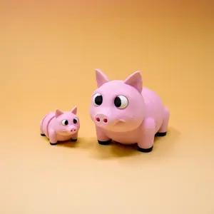 Pig — Pocket Pal Flexi Pig — Mini Articulating Fidget Figurine