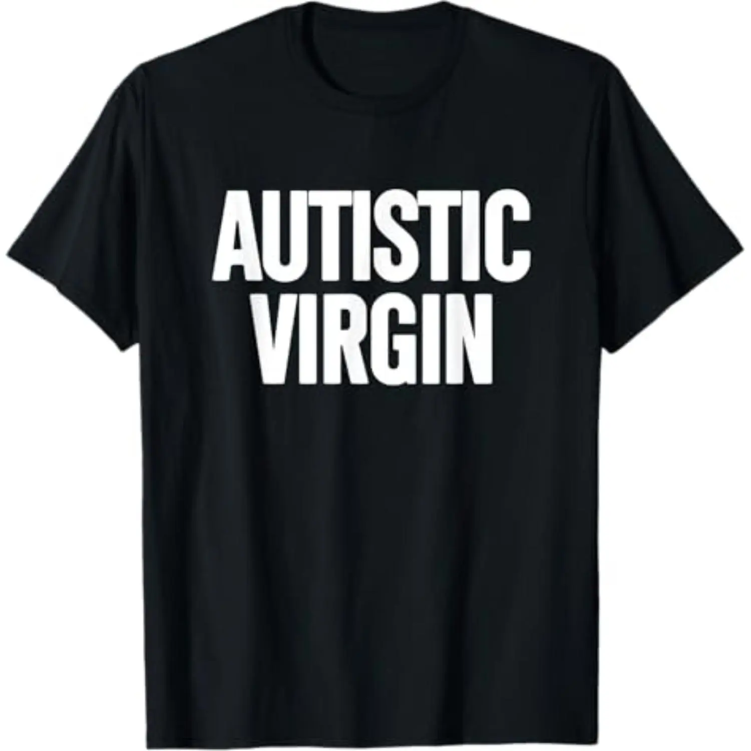 Menswear Short-Sleeve Casual Top, 100% Cotton Autistic Virgin Funny T-Shirt