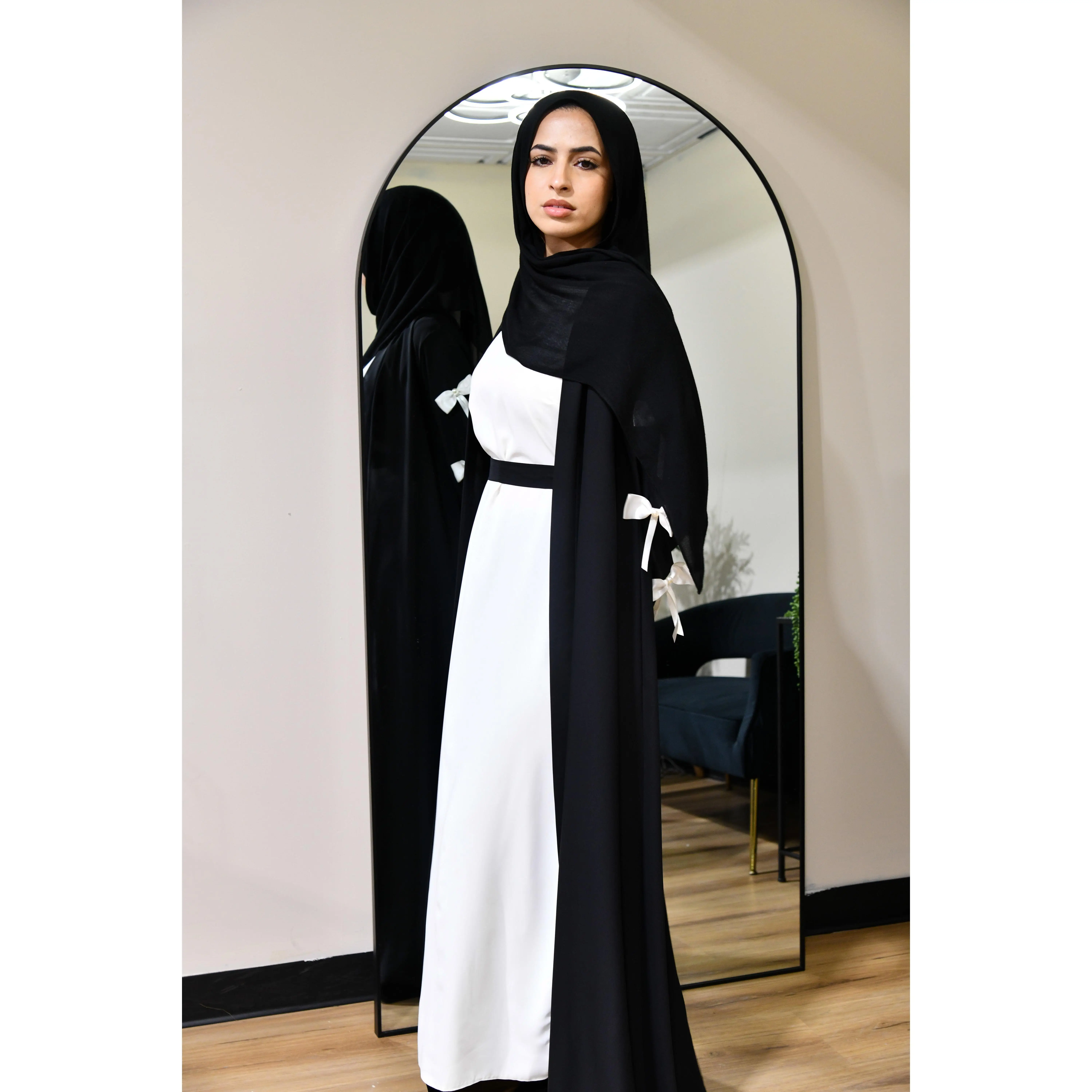 Bow Abaya Set - Black