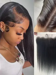 13x4 14-inch Skin-Like True HD Lace Frontal (Frontal Only) — 0.10mm Ultra-Thin, Invisible, High-End HD Swiss Lace; Pre-Plucked Natural Hairline; Straight Human Hair Frontal Piece.