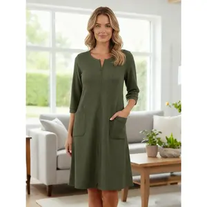 Women’s Zip-Up Short Waffle Bathrobe, Lightweight Knee-Length, with Pockets — Home/Sleepwear, Sizes S–3XL (S-3XLGARMENTARY)