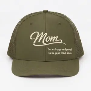 Richardson 112 Hats Custom Embroidered Message Trucker Cap – Personalized Mother’s Day Gift for Mom Grandma, Adjustable Snapback Mesh Hat for Women & Parents, Unique Keepsake with Custom Text Design