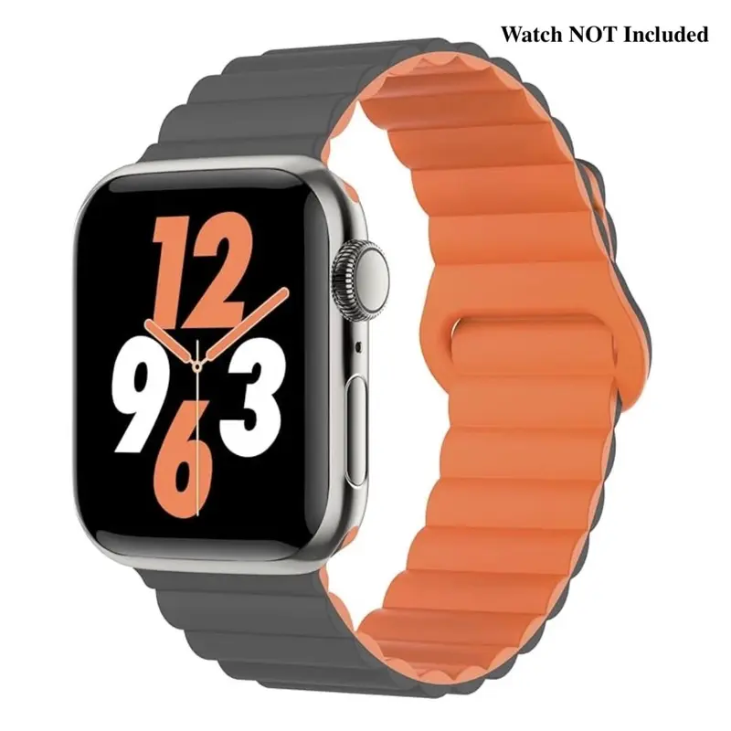 Adjustable Multiplesizes Reversible Double-Side Magnetic Loop Silicone Smart Bracelet, Compatible with All Models, Apple Watch Ultra 3/2/1 Series 1-11  SE 1 2 3 for Men and Women, Accessories, Wearable