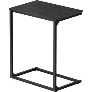 C Shape End Table, Small Coffee Table For Couch Or Sofa, Industrial Side Table In Living Room, Bedroom, 13.8 x 21.7 x 26 Inches, Ebony Black