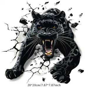 Black Panther Pattern Car Sticker, Creative Animal Design Car Decal, Self Adhesive Decorative Sticker for Car Window, Motorcycle, Laptop, Phone, Vehicle Exterior Decoration, Sticker for Cars