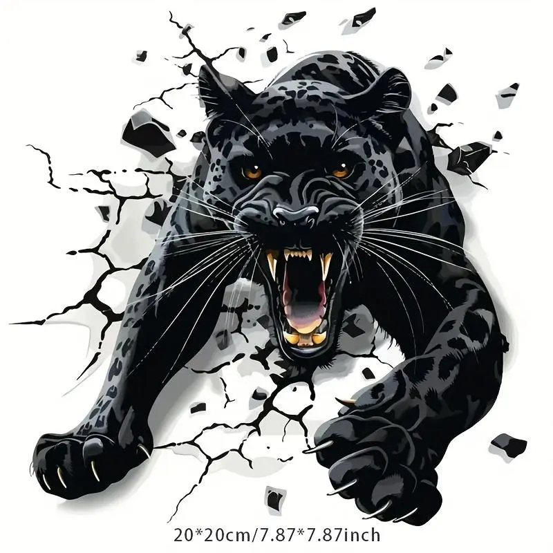 Black Panther Pattern Car Sticker, Creative Animal Design Car Decal, Self Adhesive Decorative Sticker for Car Window, Motorcycle, Laptop, Vehicle Exterior, Automotive Decoration, Bumper Sticker, Universal Sticker, Stickers for Cars, Automotive Decals