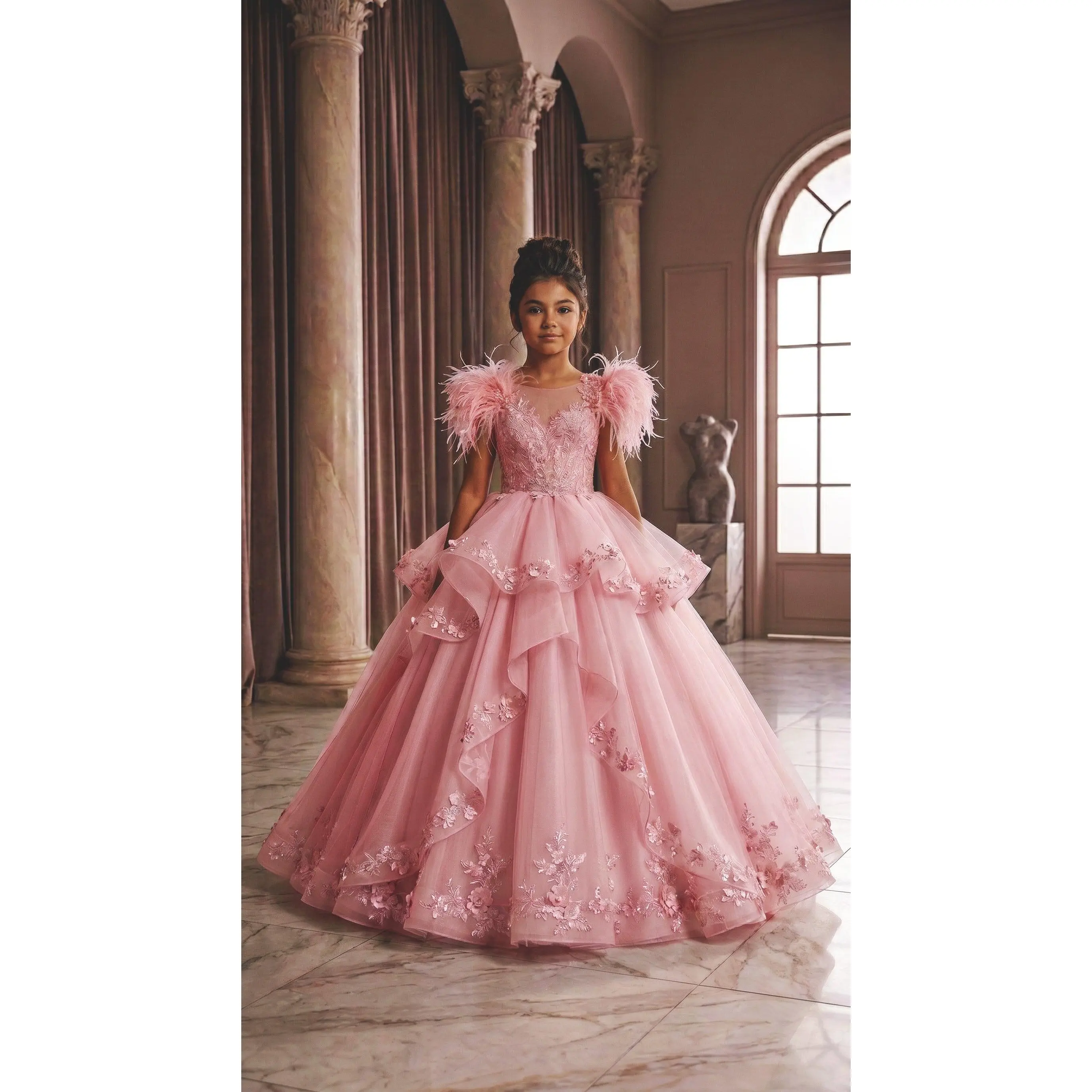 The Lily Gown - Feathered Couture Ball Gown