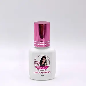 ilashyou Lash Extensions Glue 10 ML Clear Adhesive 1-2 Second Dry Time Low Fumes Pink Cap