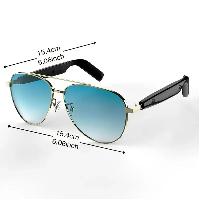 BrawRing AI Bluetooth smart glasses, Multifunctional audio sunglasses, supporting translation of multiple language apps, in ear automatic detection switch, sweat proof, sunscreen sunglasses, suitable for travel, navigation, meetings, business