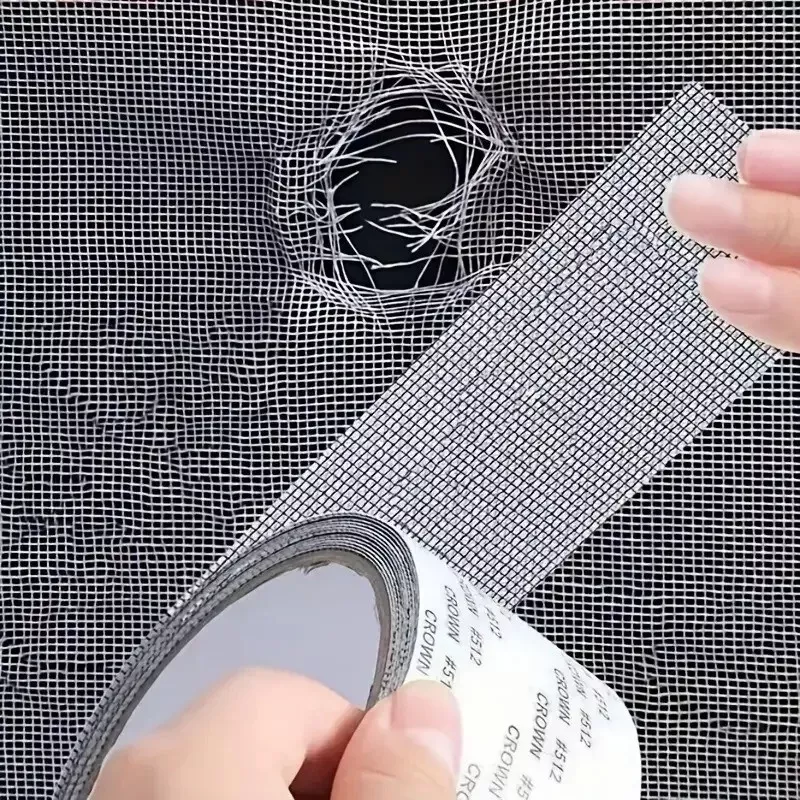 Screen Repair Tape 3-Layer Strong Adhesive 2"120" (10FT) Repair Kit for Windows or Doors Fiberglass Screen Tape Mesh (Grey)
