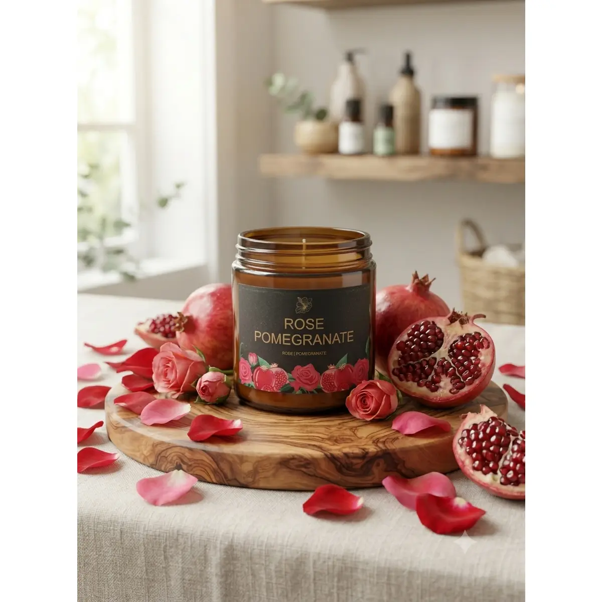 Rose Pomegranate Natural Soy Candle