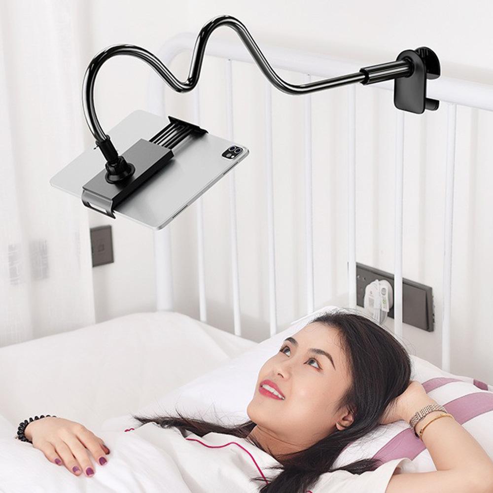 Gooseneck Phone Holder for Bed, 360° Rotatable Metal Desk Phone Stand, Adjustable Flexible Clamp Mount, Universal Fits for iPhone 17 16 15 14 13 12 11 Pro Max Plus iPad Samsung Galaxy All Phones & Tablets, Home Office Bedroom