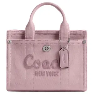 Coach Cargo 20 Logo-Print Denim Tote Bag for Women in Pink