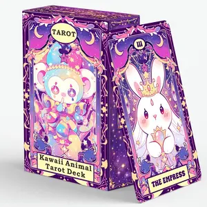 Kawaii Animal Tarot Cards Set, 78 Cards, 13x8 Cm, Includes Paper Instructions, Perfect for Daily Drawing, Meditation, Inspiration, Beginners